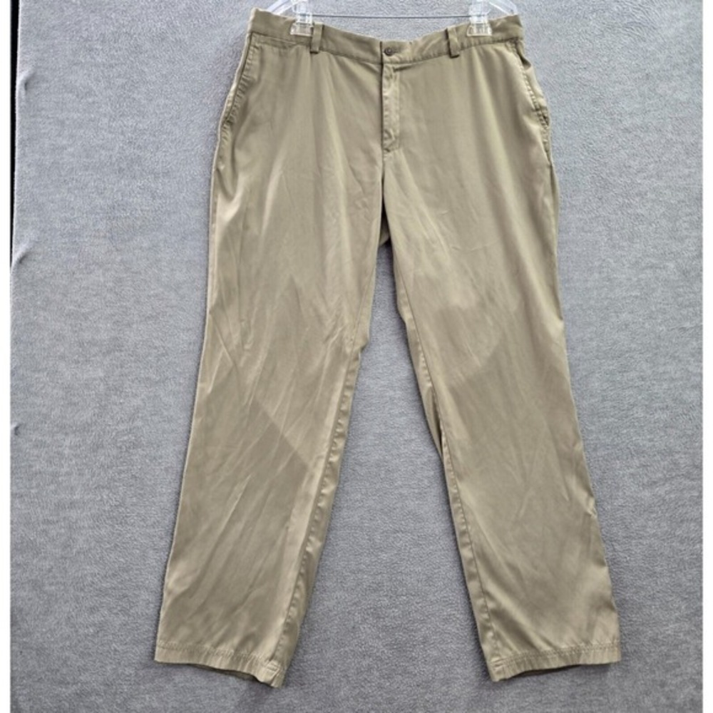 Nike Men Pants 38x32 Beige Chino Golf Dri Fit Flex Pockets Mid Rise Spandex